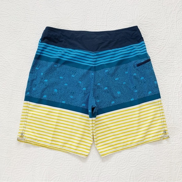 Patagonia Men's Stretch Planing Boardshorts, Jellyfish Stripe: Big Sur Blue - Picture 2 of 4